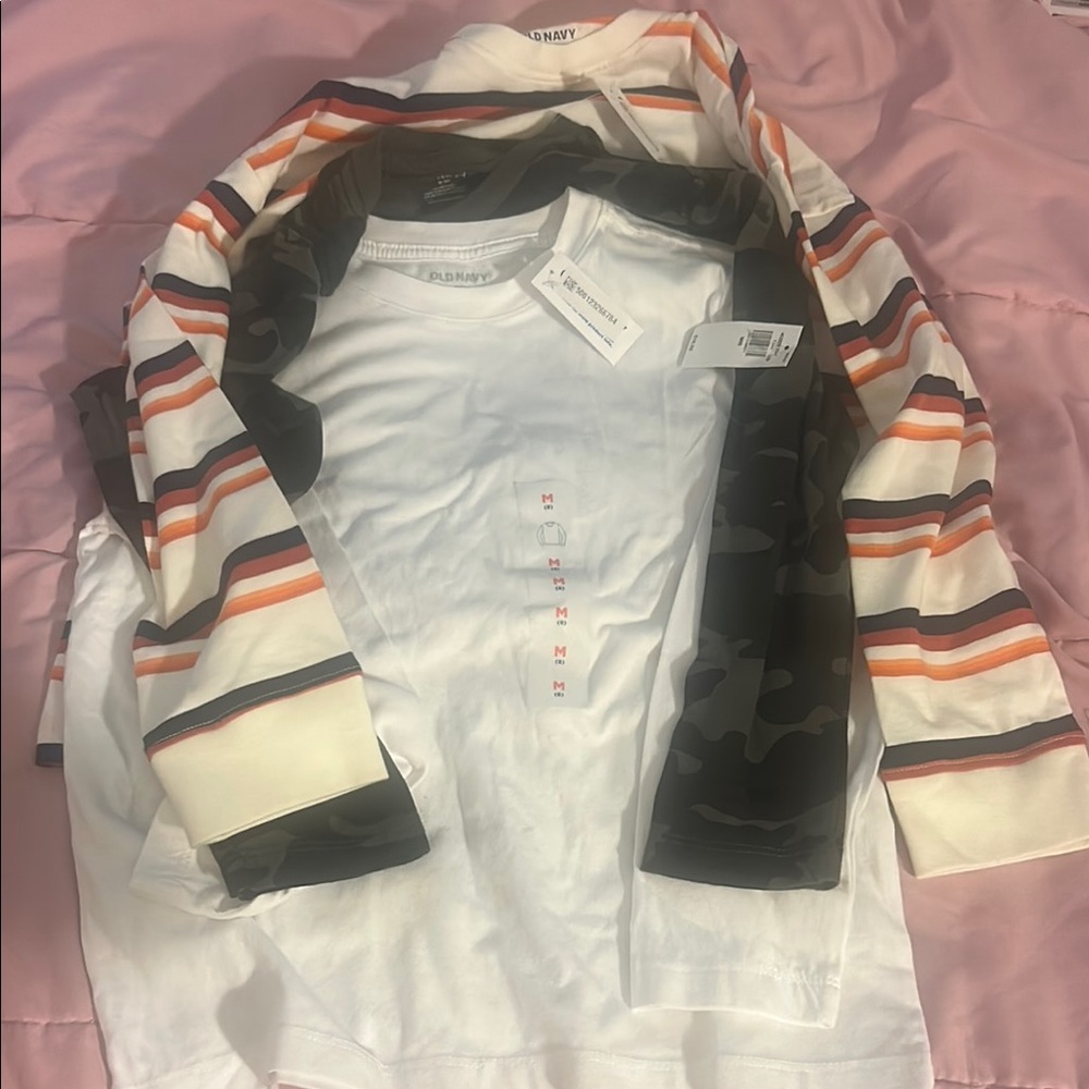 Old Navy Striped and Camo Shirt Set